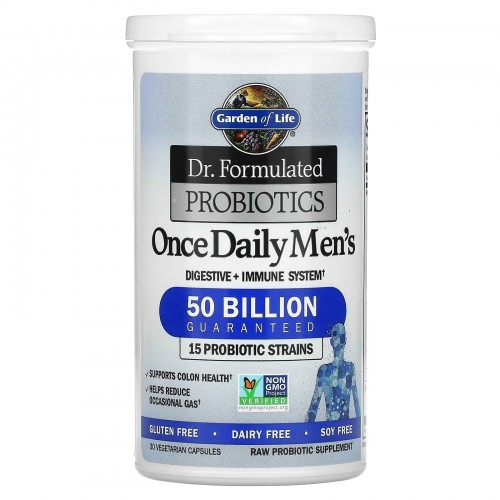 Garden of Life, Dr. Formulated Probiotics, пробиотики, одна таблетка в день для мужчин, 50 миллиардов бактерий,30 растительных капсул Garden of Life, Dr. Formulated Probiotics, пробиотики, одна таблетка в день для мужчин, 50 миллиардов бактерий,30 растительных капсул